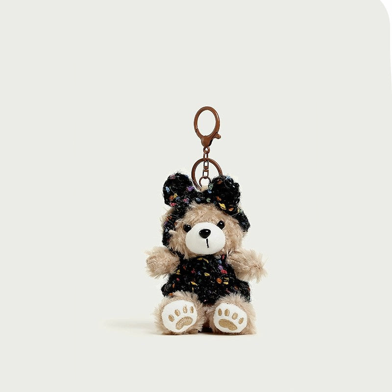 Black Woolen Suit Little Brown Bear Pendant