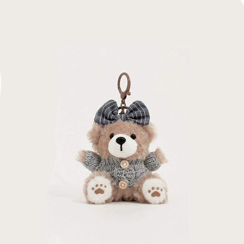 Gray Sweater Bow Cookie Bear