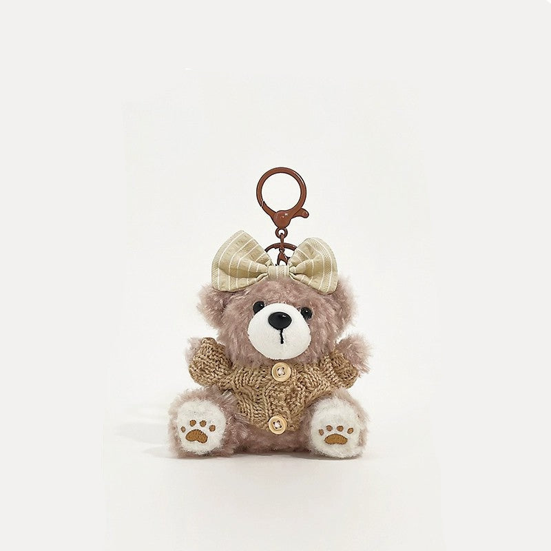 Khaki Sweater Bow Cookie Bear