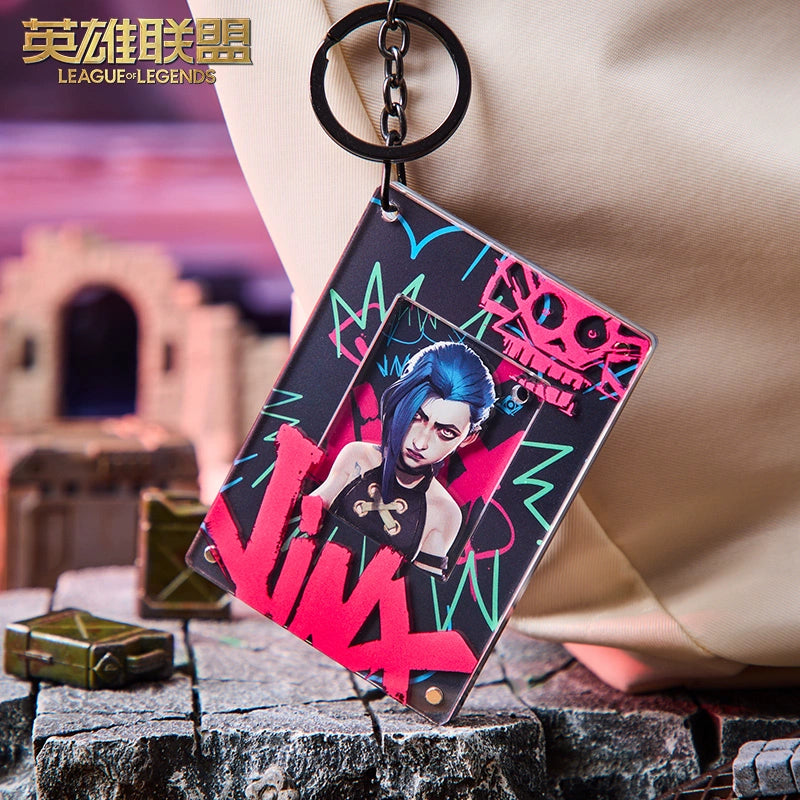 League of Legends Arcane Jinx Acrylic Magnetic Keychain.