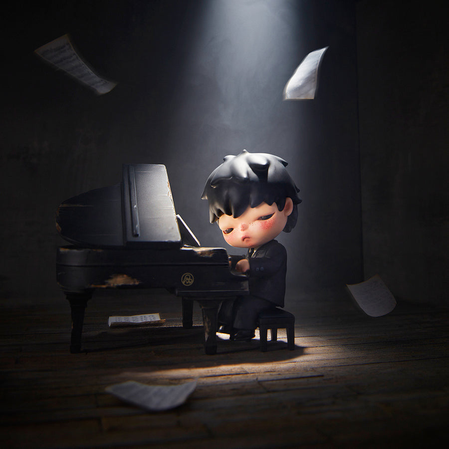 POP MART Hirono The Pianist 100% Figurine.