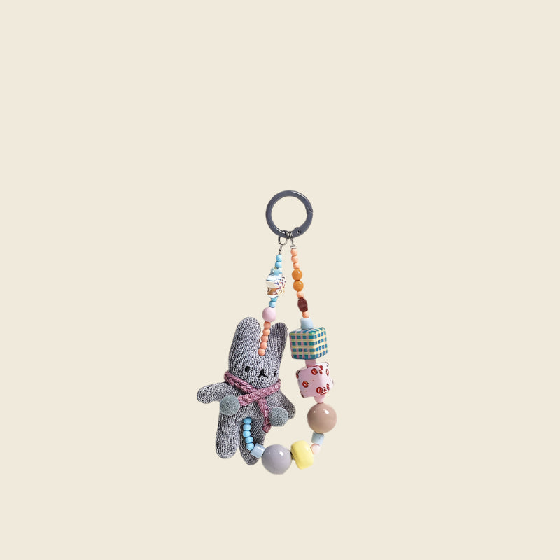 Plush Bead Keychain Rabbit